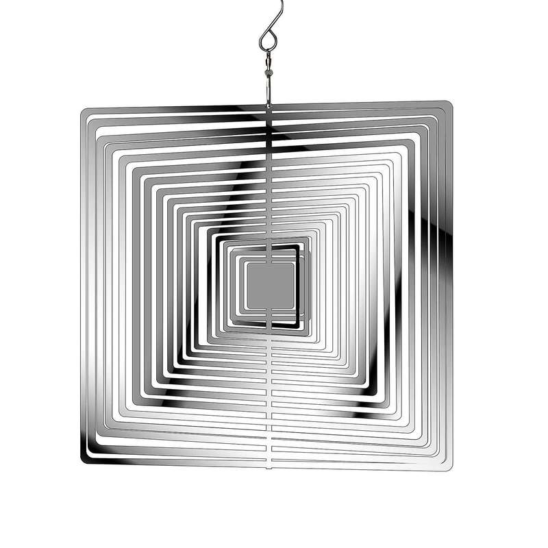 Stainless Steel 3d Metal Rotating Wind Chime Pendant Yard Home Decor