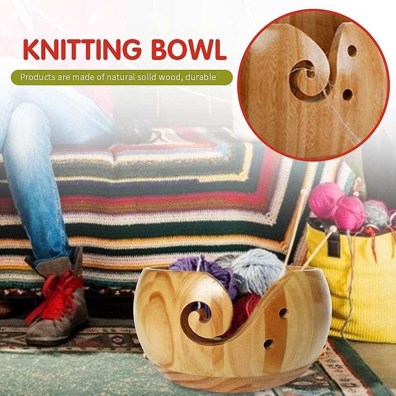 Handmade Knitting Yarn Storage Bowl Wool Crocheted Organizer,b