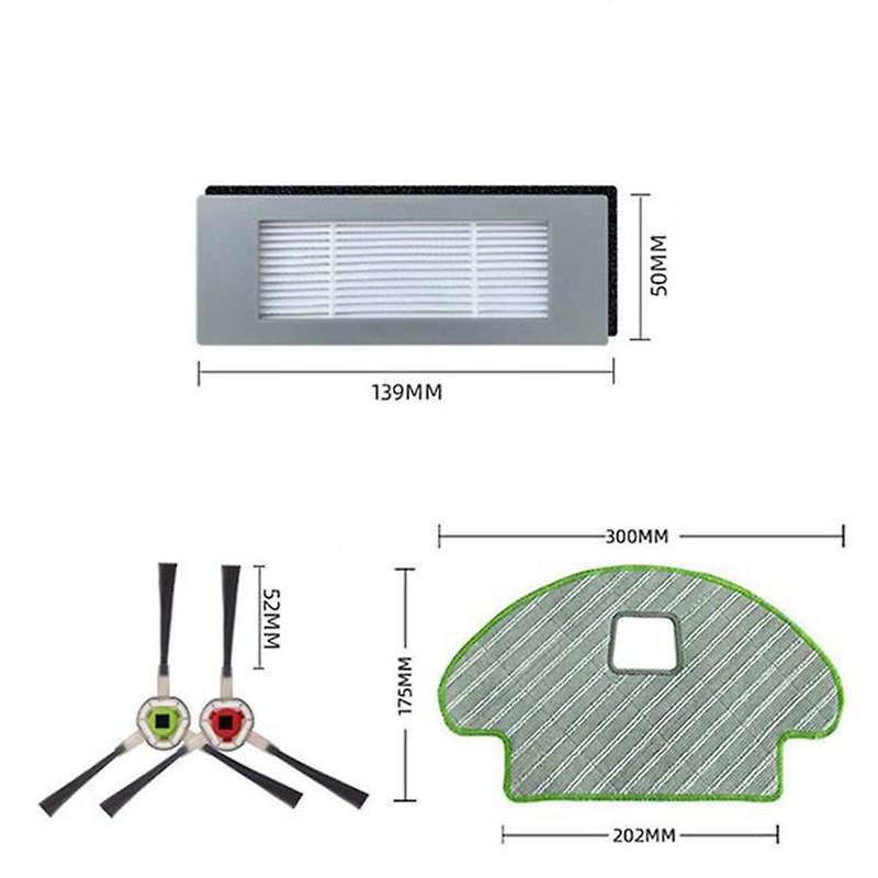 Side Brush Filters Mop Cloths Kit for Irobot Roomba Combo113 R113840