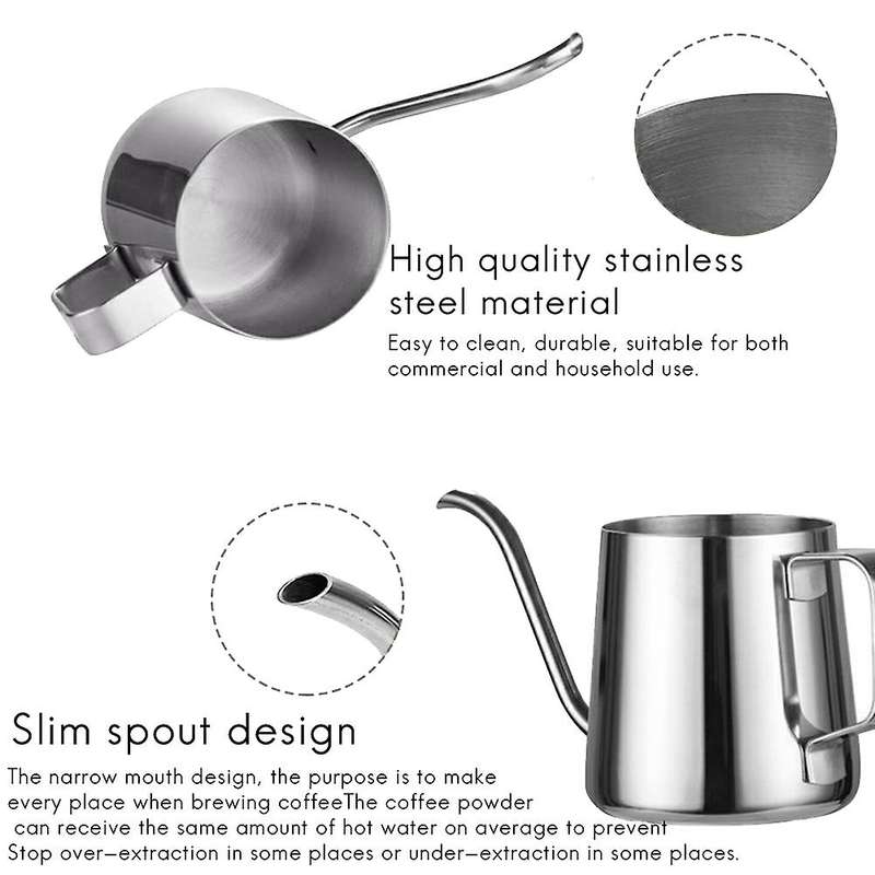 350ml Stainless Steel Long Narrow Spout Coffee Pot Gooseneck Kettle