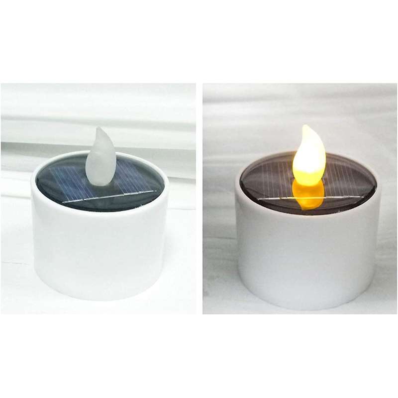 6 Pcs Solar Powered Simulation Candle Flame Light Outdoor Decor