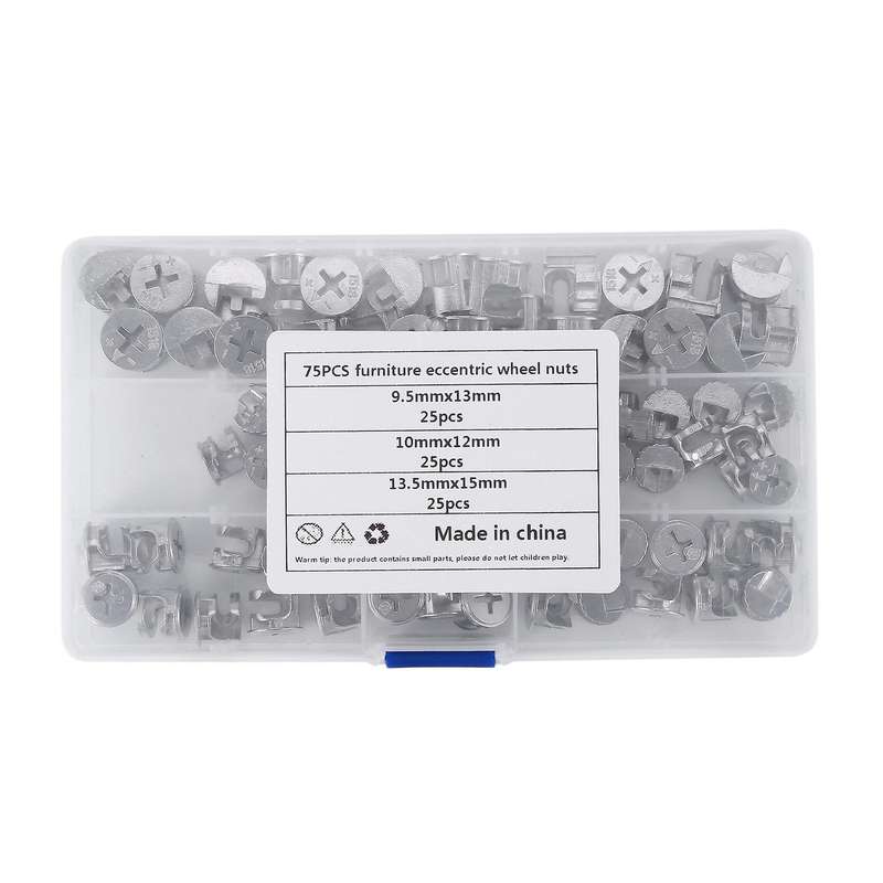 75 Pcs Furniture Connecting Cam Lock Fittings
