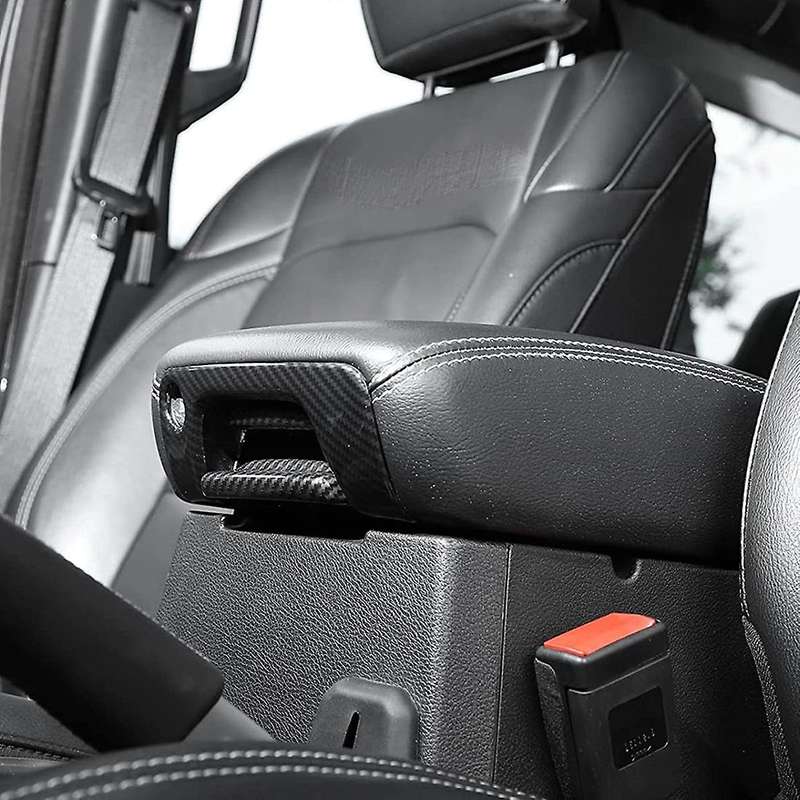 Center Console Armrest Switch Button Cover Trim Sticker Carbon Fiber