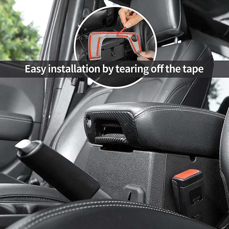 Center Console Armrest Switch Button Cover Trim Sticker Carbon Fiber