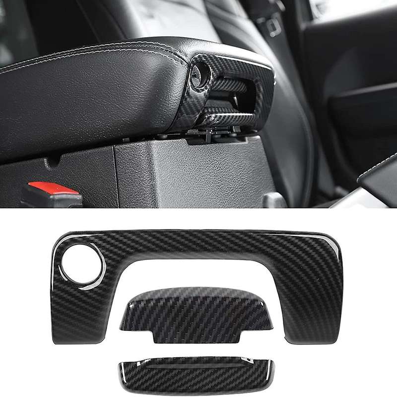 Center Console Armrest Switch Button Cover Trim Sticker Carbon Fiber