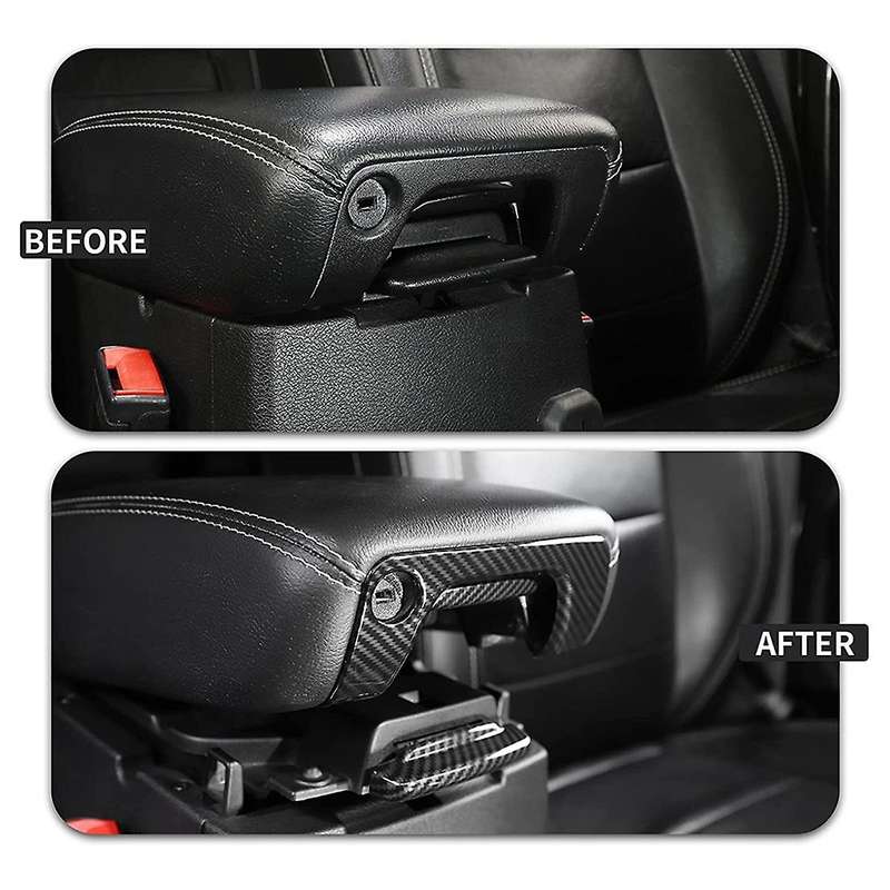 Center Console Armrest Switch Button Cover Trim Sticker Carbon Fiber