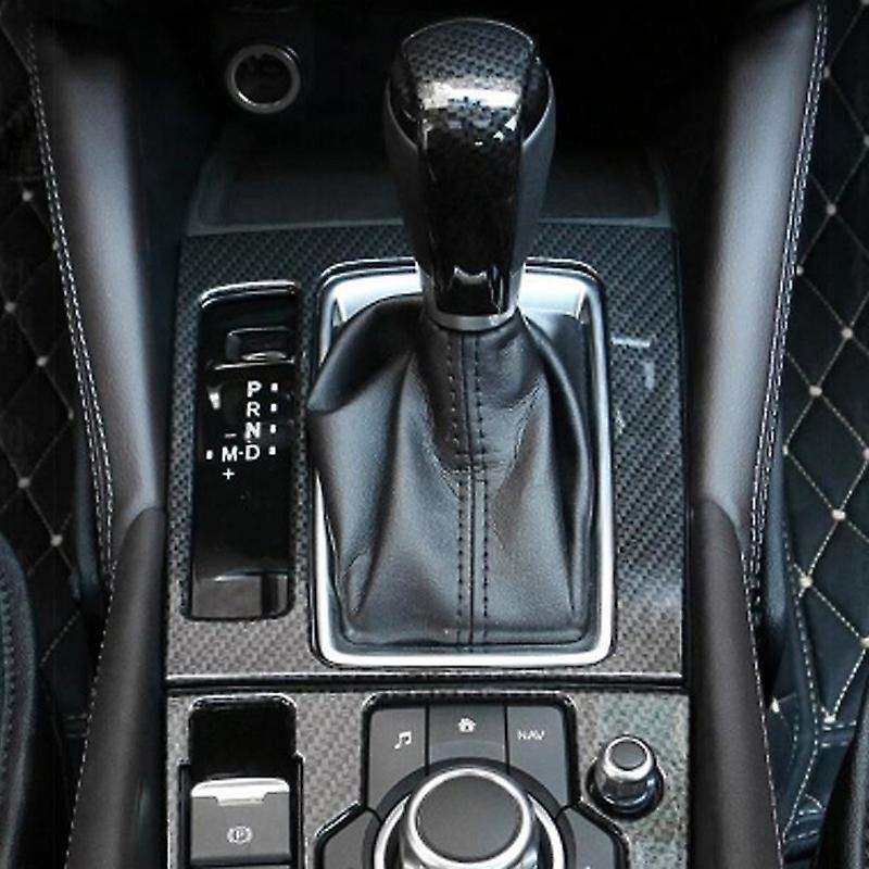 Carbon Fiber Car Gear Shift Knob Control Panel Cover for Mazda Cx-5