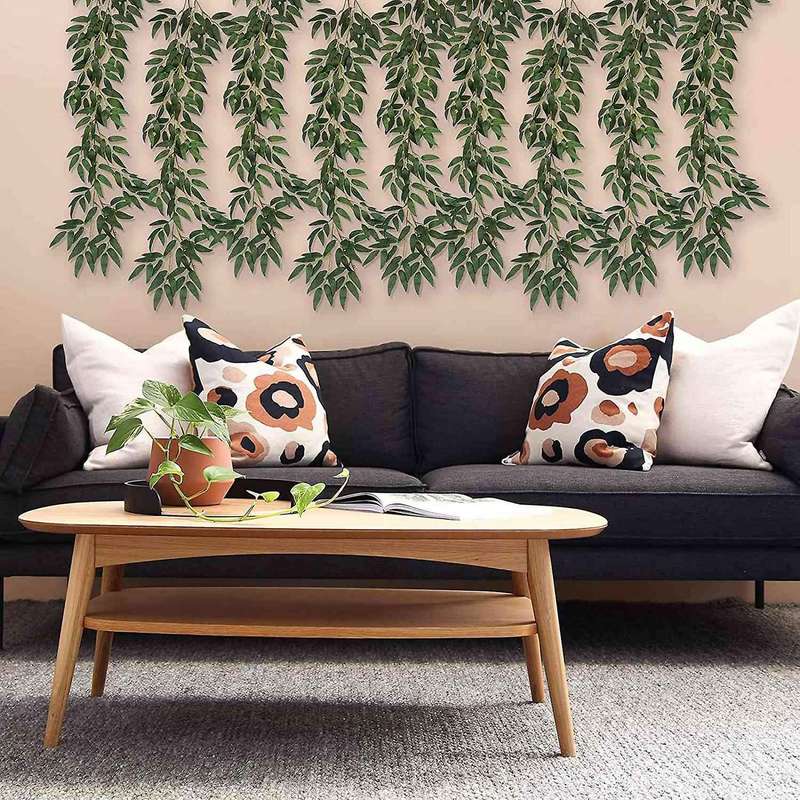 3 Pcs 17.7ft Artificial Vines Fake Greenery Garland Willow Leaves