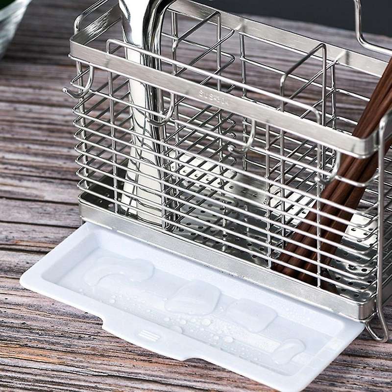 Kitchen Stainless Steel Chopsticks Spoons Fork Holder Drainer Storage