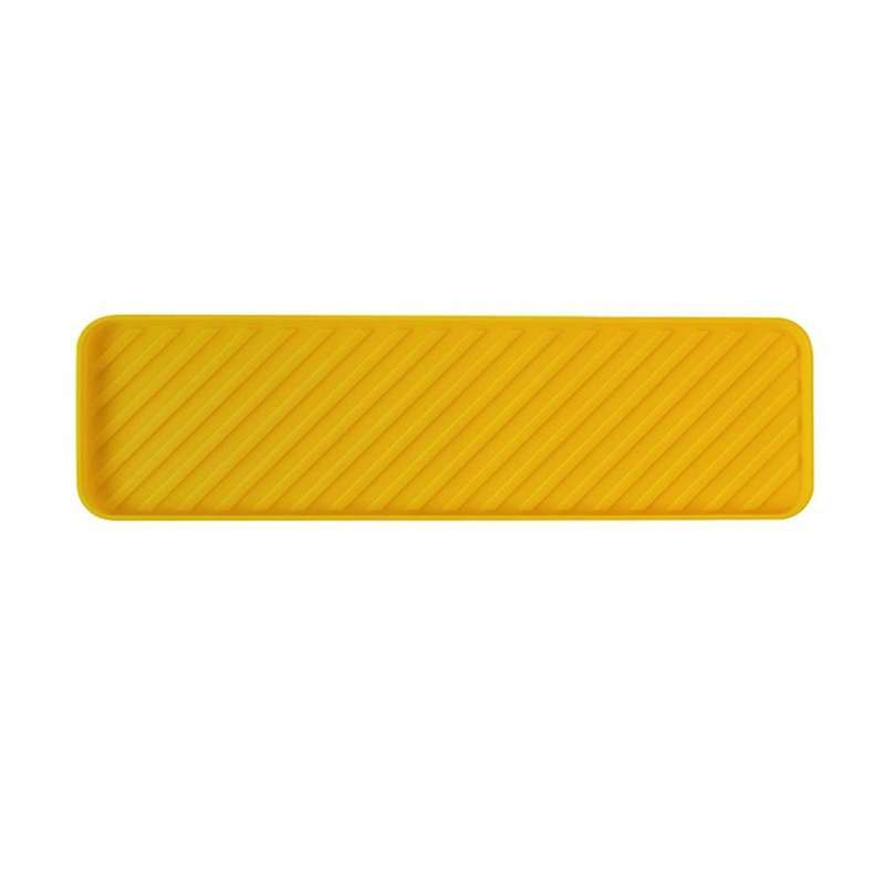 Silicone Organizer Tray, Soap and Sponge Holder for Kitchen(yellow)
