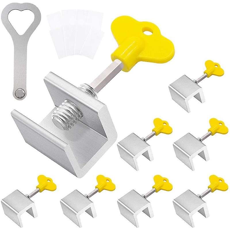 8sets Sliding Window Locks,with Key for Home,office and Public Places