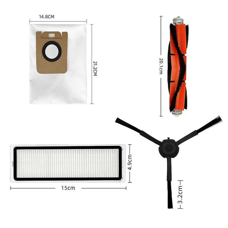 Main Brush Side Brush Dust Bag Hepa Filters for Dreame Bot Z10 Pro