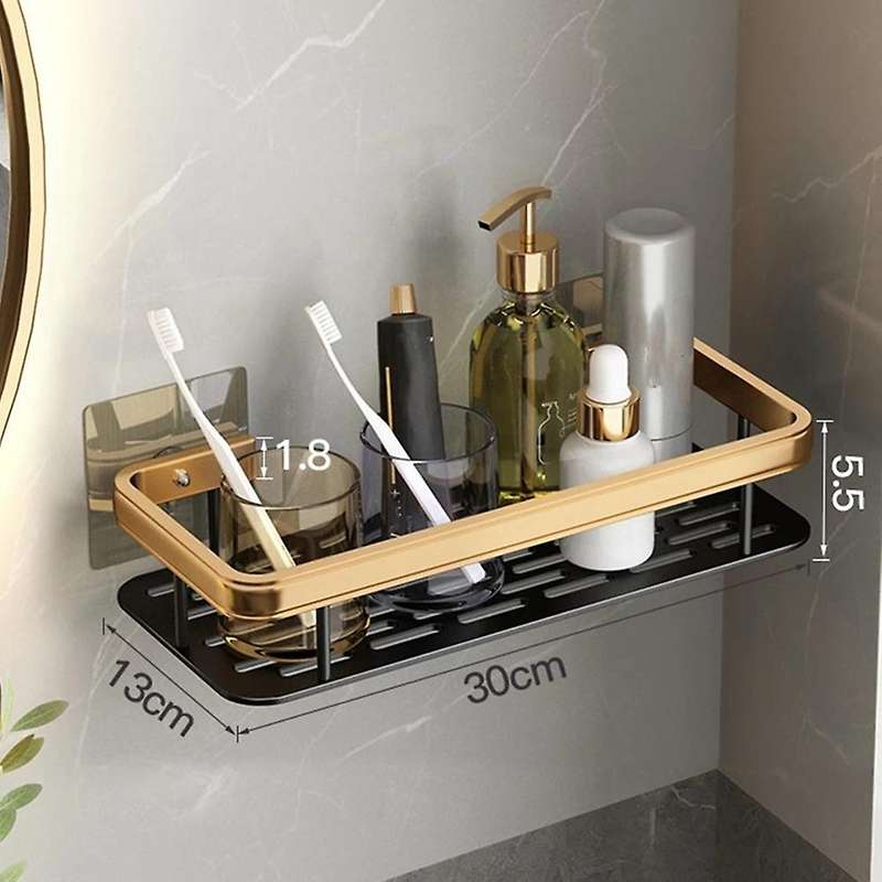 Aluminium Wall Mounted Bathroom Storage Rack Kitchen Spices Organizer