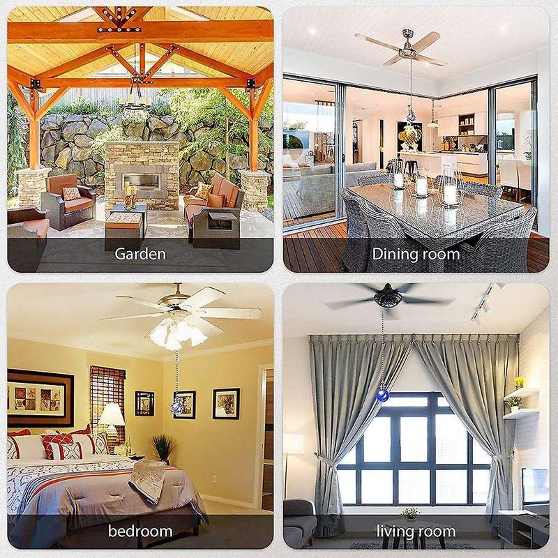 4 Pieces Ice Cracked Ball Ceiling Fan Pull Chain Gorgeous Ornament