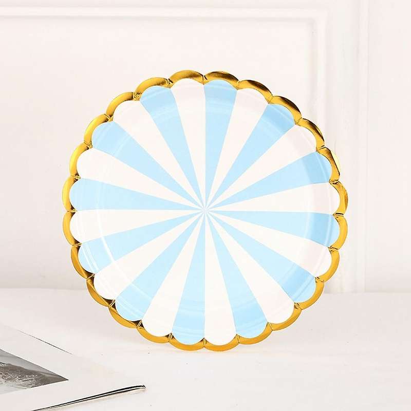 50pcs Stripe Disposable Tableware Paper Tray Birthday Decorations