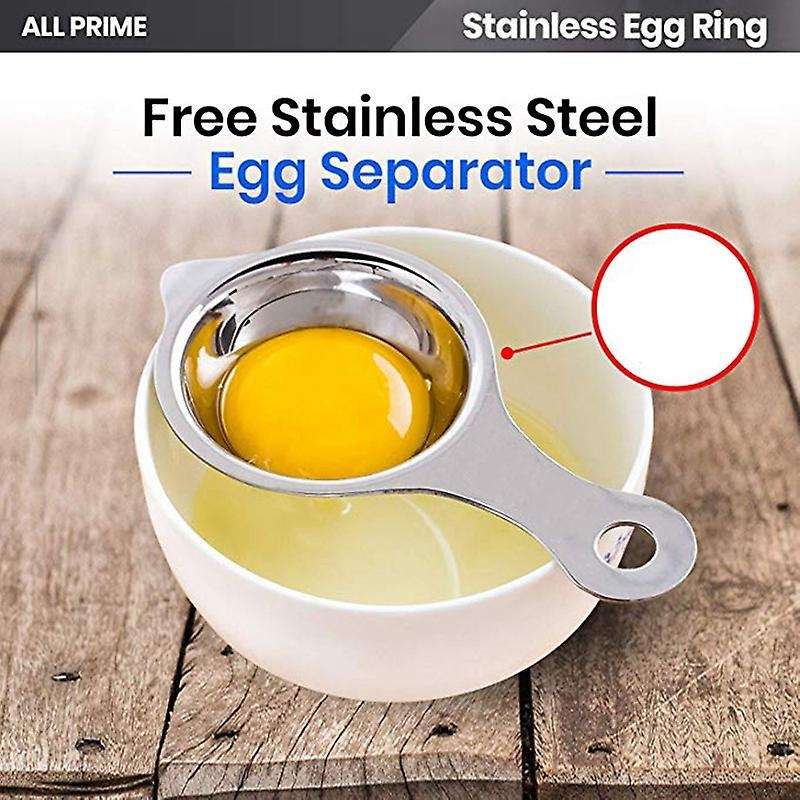 4 Pcs Stainless Steel Egg Rings for Frying Egg Shaper+1 Egg Separator