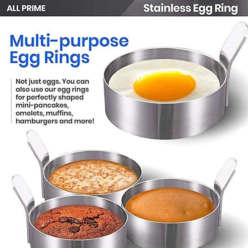 4 Pcs Stainless Steel Egg Rings for Frying Egg Shaper+1 Egg Separator