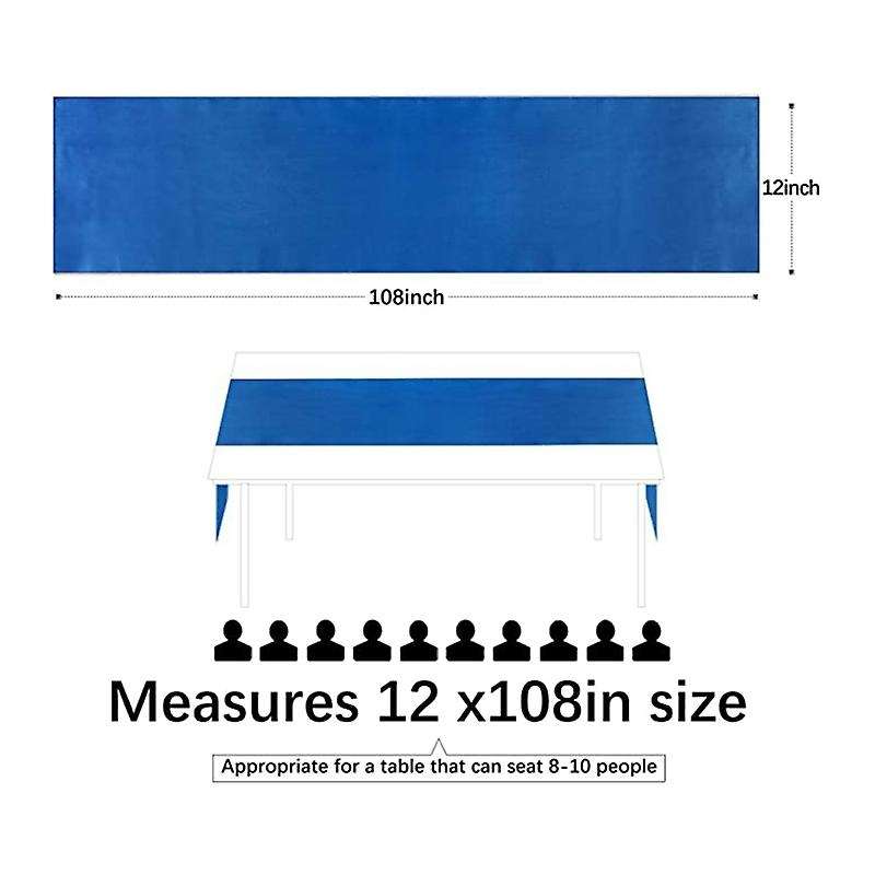 Set Of 5 Navy Blue Satin Table Runner 12x108 Inch Party Table Runner