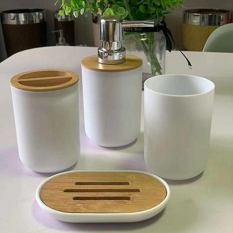 Bathroom Accessories Set Soap Dispenser Bottle Dish Suit Gray