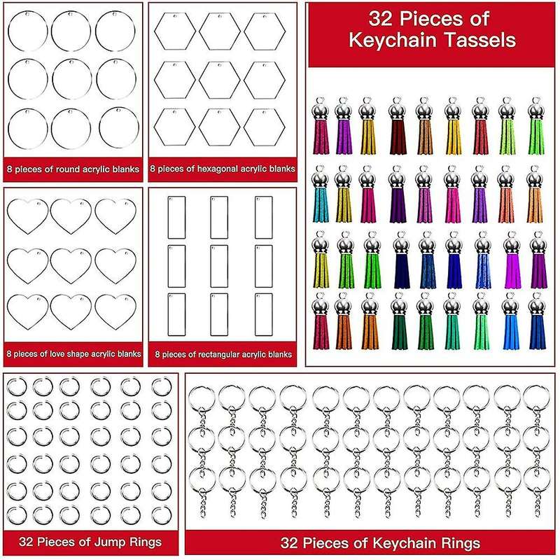 Acrylic Keychain Blanks,for Vinyl with Acrylic Blanks, Keychain