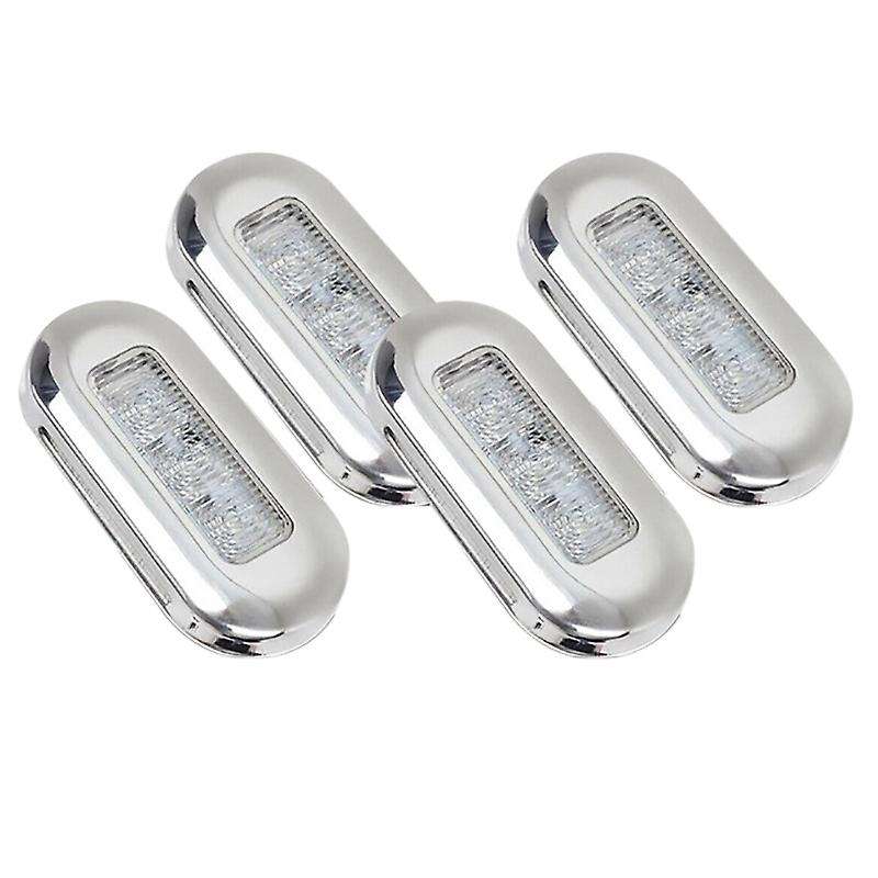 4pcs 12v Boat Marine Signal Lamp Clear Led Courtesy Lights White