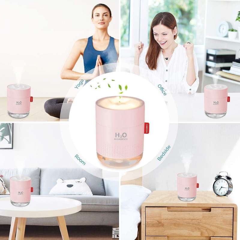 Humidifier 500ml Cool Mist Humidifier Air Humidifier, Pink