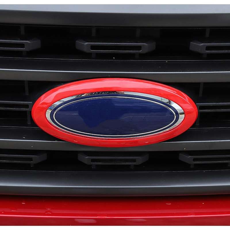 Front Grille Center Logo Ring Cover for Ford F150 21-22 ,red