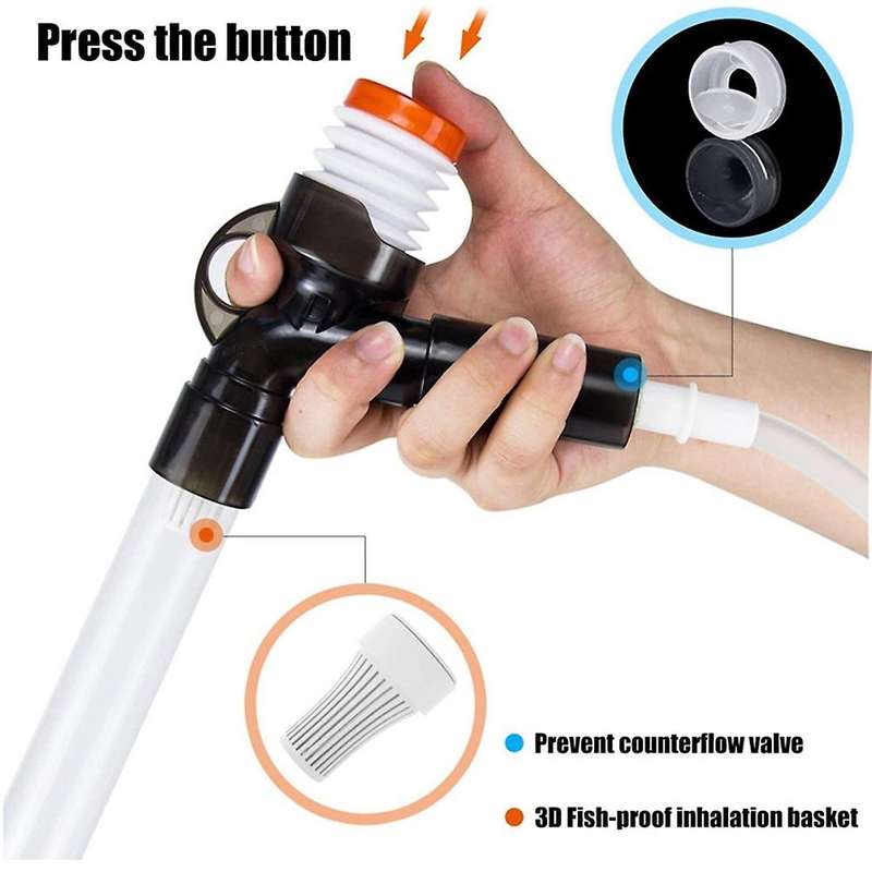 Aquarium Gravel Vacuum Cleaner Fast Fish Tank Siphon Cleaning Seaweed