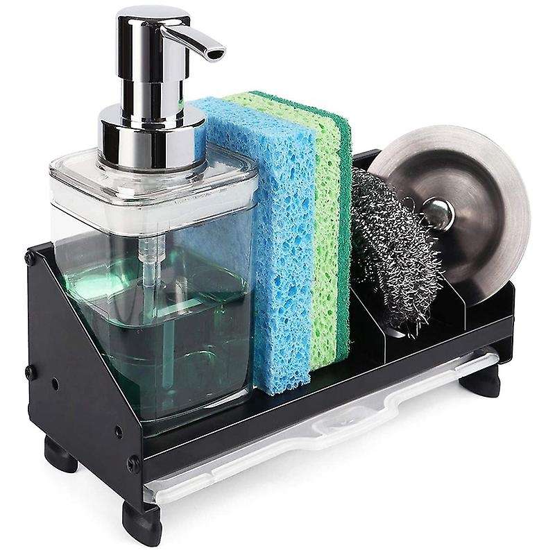 Kitchen Sink Caddy Organizer, Soap Holder, Countertop Sponge Rack