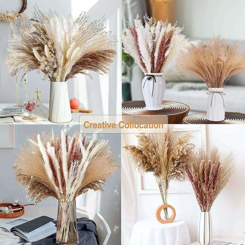 80pcs Dried Pampas Grass Decor,for Boho Home Decor Boho Decor