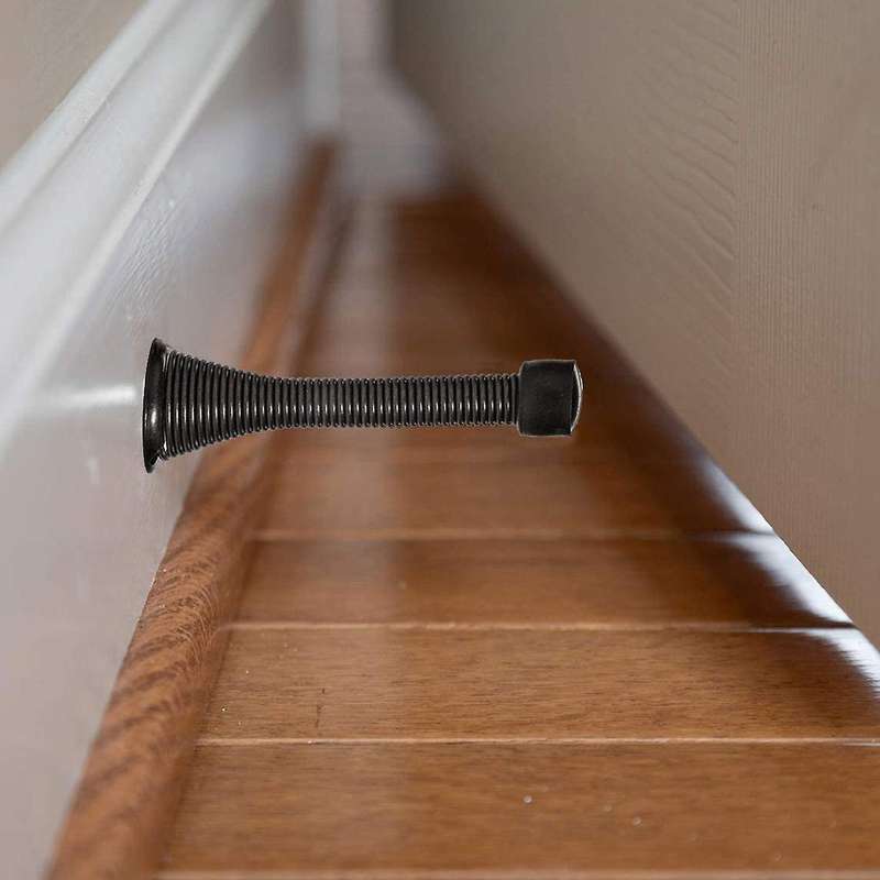 Spring Door Stops 3 Flexible Heavy Duty Spring Door Stopper (black)