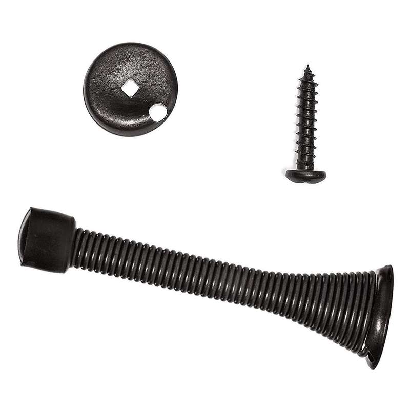 Spring Door Stops 3 Flexible Heavy Duty Spring Door Stopper (black)