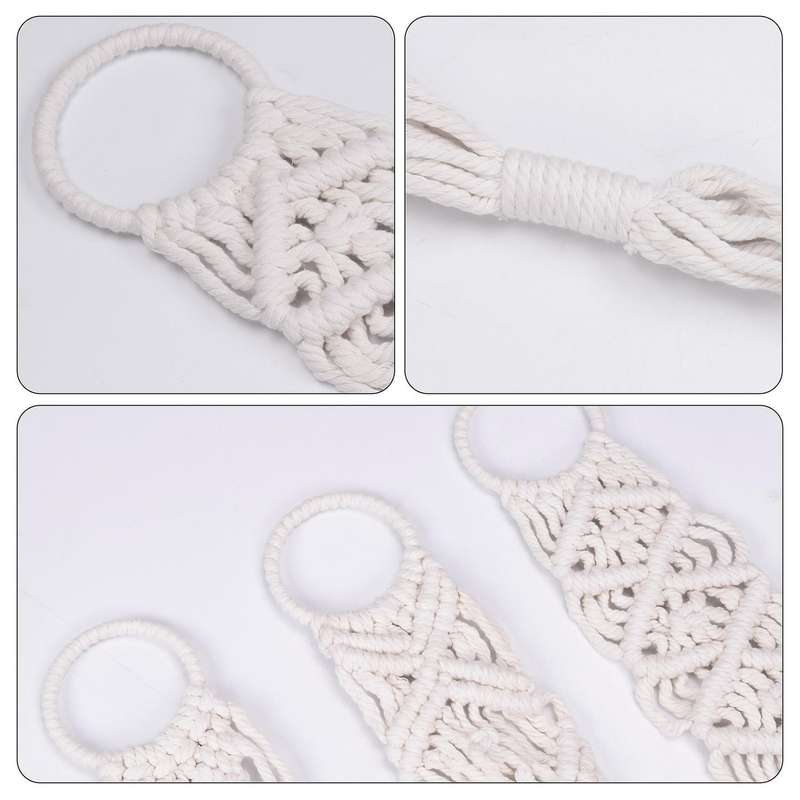 Macrame Set Of 3 Indoor Wall Hanging Planter Basket Flower Pot Holder