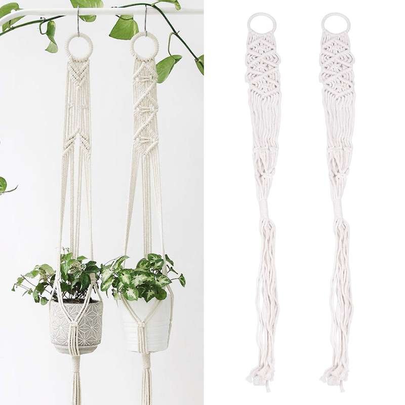 Macrame Set Of 3 Indoor Wall Hanging Planter Basket Flower Pot Holder