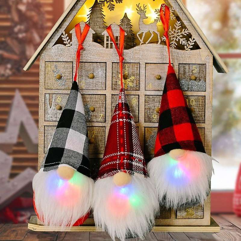 Gnome Christmas Decor with Led Light Pendants for Indoor Outdoor