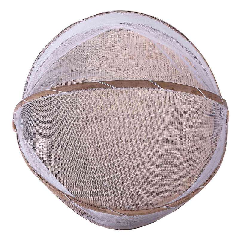 Handmade Bamboo Woven Bug Proof Wicker Basket Dustproof Picnic Tray