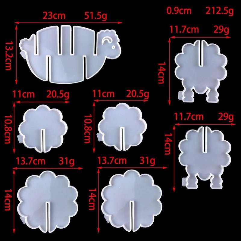 Diy Animal Sheep Coaster Silicone Mold Bracket Set