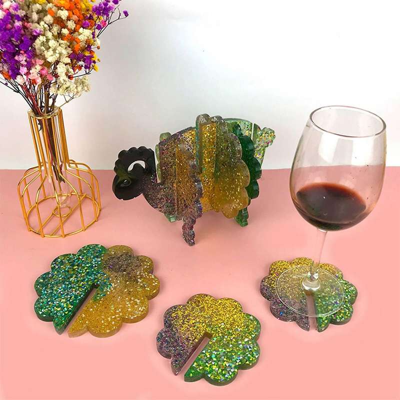 Diy Animal Sheep Coaster Silicone Mold Bracket Set