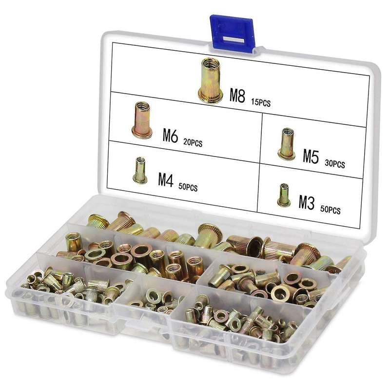 165pcs Plated Carbon Steel Rivet Nut M3 M4 M5 M6 M8 Nut Sert