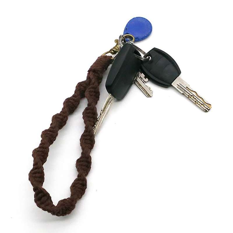 Macrame Keychain Boho Handmade Wristlet Bracelet Keychain for Women