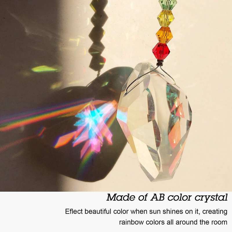 4pcs Crystal Suncatcher Chandelier Chakra Wall Hanging Plants Decor