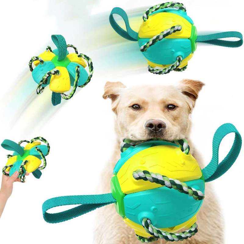 Outdoor Training Dog Toys Football Bite Resistance Toy -blue+pink