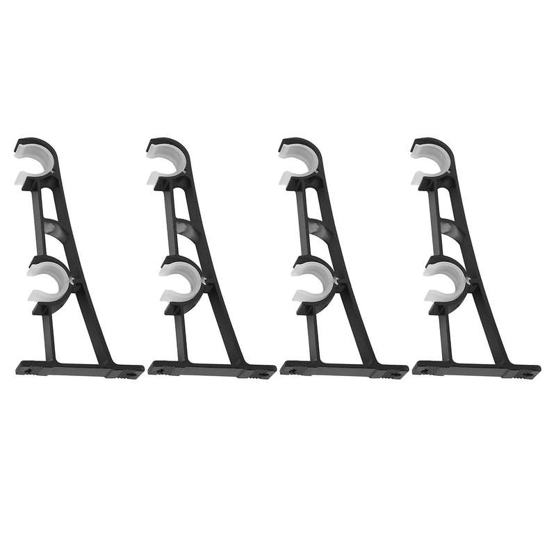 Double Curtain Rod Holders Set, Tap Right Into Window Frame Black