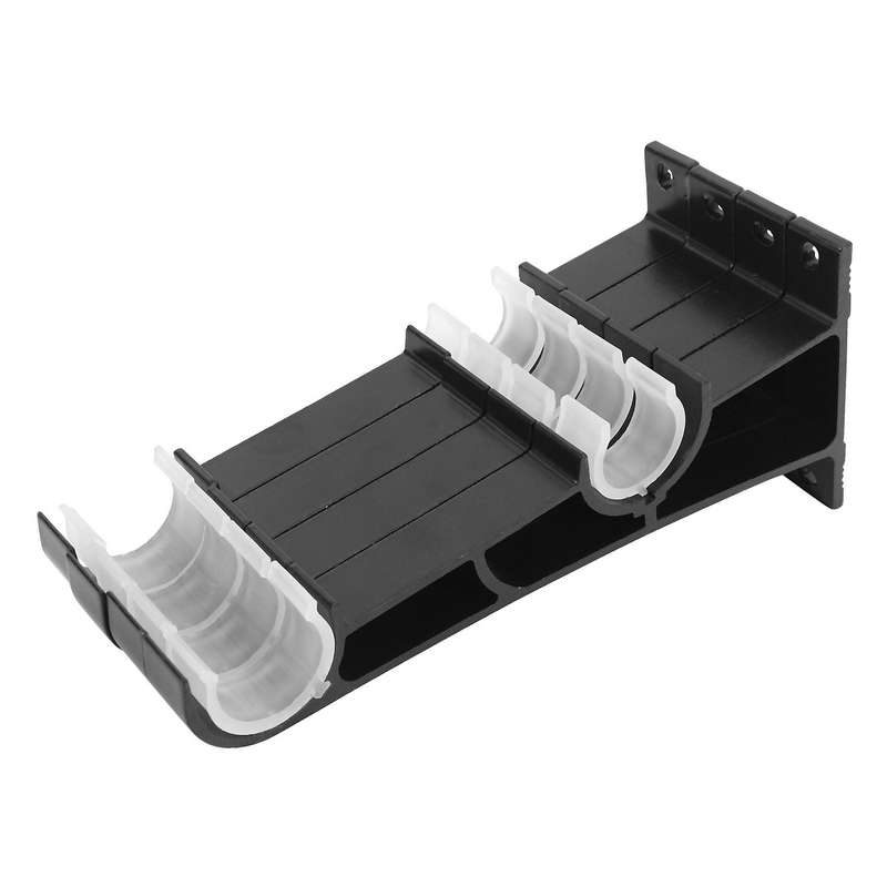 Double Curtain Rod Holders Set, Tap Right Into Window Frame Black