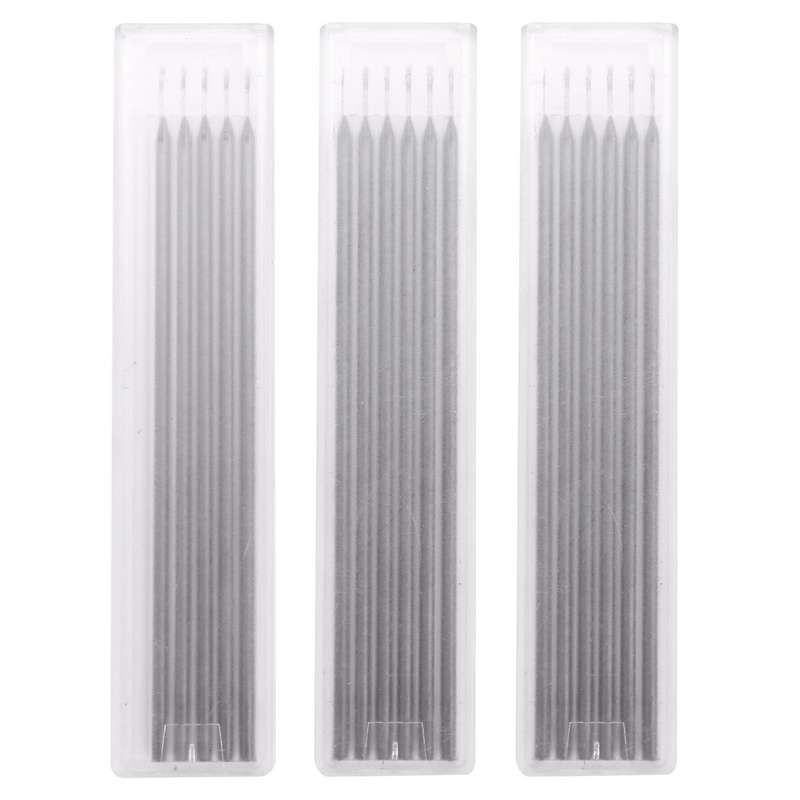 Solid Carpenter Pencil Set with 18 Refill Leads, Black