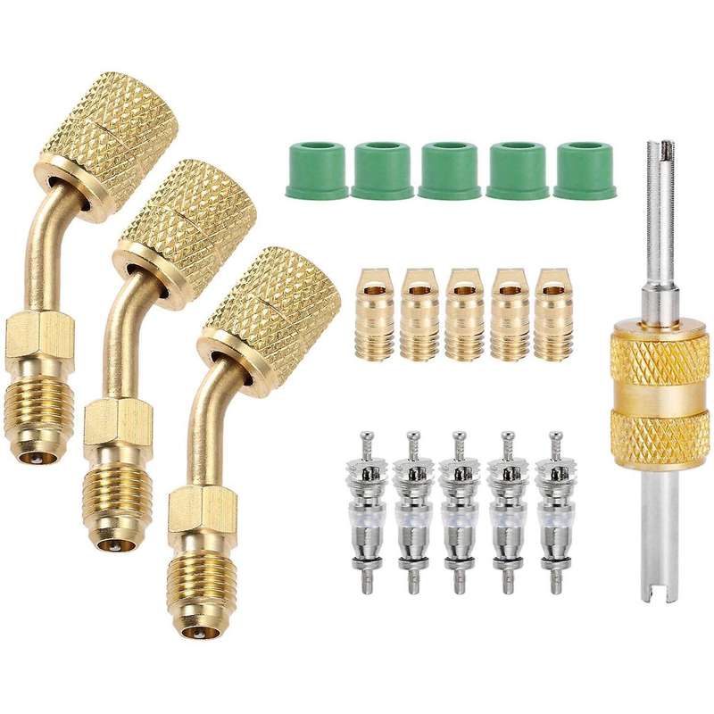 R410a Split Adapter Kit,valve Core Remover,thimbles 5v1 Valve Cores