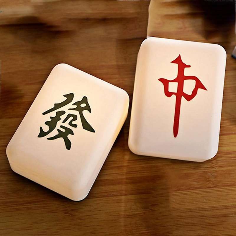 Mahjong Night Light Creative Ornaments Soft Light Eye Protection(b)