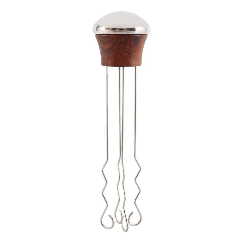 Stainless Steel Coffee Powder Needle Equipment Needle Wood Color