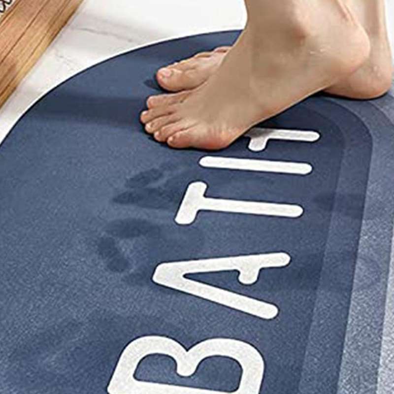 Super Absorbent Bath Mat Quick Dry Bathroom Carpet Floor, Gray