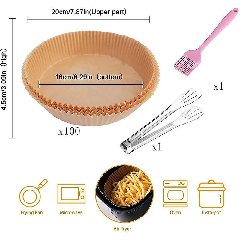 Air Fryer Disposable Liners,air Fryer Liners,baking Brush with Clip